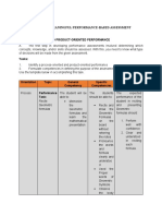 Designing Meaningful Performance-Based Assessment: Activity 1: Process and Product-Oriented Performance