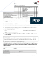 Medical Self Declaration Form