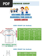 Luminous Group: Uniforms Size Chart ACADEMIC YEAR 2022-23