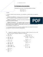 Matemáticas 4º ESO - Sistemas de Ecuaciones