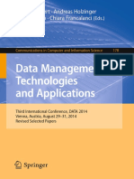 Data Management Technologies and Applications: Markus Helfert Andreas Holzinger Orlando Belo Chiara Francalanci