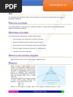 Experiment - 07 - Refractive Index of Prism