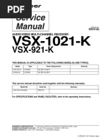 Hfe Pioneer vsx-921-k 1021-k Service rrv4182 en