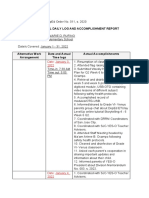 Individual Daily Log and Accomplishment Report: Date: January 3, 2022