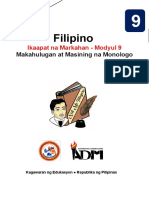 Fil 9 Q4 Mod9 Makahulugan at Masining Na Monologo - v4