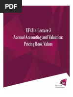 EF4314 Lecture 3 Accrual Accounting and Valuation: Pricing Book Values