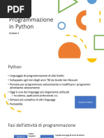 Programmazione in Python Lezioni