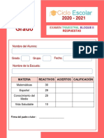 RESPUESTAS Examen Trimestral Primer Grado Bloque 2