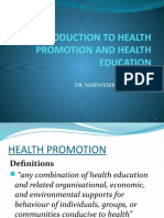 Introduction To Health Promotion and Health Education - Dr. Elizabeth