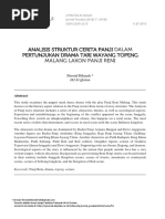 Analisis Struktur Cerita Panji Dalam Pertunjukan Drama Tari Wayang Topeng Malang Lakon Panji Reni