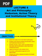 Art and Philosophy: Hedonism, Action Theory and Institutional Theory