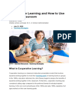 Cooperative Learning and How To Use It in The Classroom