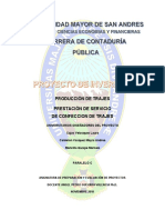 Producción de Trajes Prestación de Servicio de Confeccion de Trajes