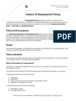 Separation/Termination of Employment Policy Sample