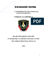 Silabo Nuevo Codigo Procesal Penal Ii San Bartolo - 2022