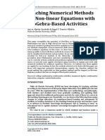 Teaching Numerical Methods For Non Linear Equations With Geogebra Based Activities