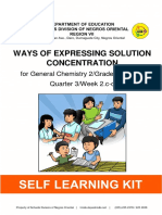 Ways of Expressing Solution Concentration: For General Chemistry 2/grade 12-STEM Quarter 3/week 2.c-d