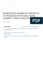 Komunitas Makrozoobentos Di Perairan Estuaria Rawa Gambut Tripa Provinsi Aceh