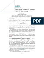 Pearson Type IV Characteristic Function 1196285389