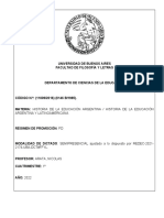 Programa Historia de La Educación Argentina 2022 Arata VF