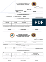 Physical Fitness Test Form: Philippine Coast Guard Coast Guard Special Service Office