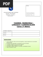 Examen 3 Trimestral Lenguaje