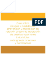 Guía Sobre Riesgos y Medidas de Prevención y Protección en Relación Al Uso y La Instalación de Puertas y Portones Industriales o de Garaje Manuales y