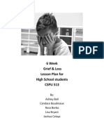 Group 1 Small Group Counseling Curriculum Grief Loss Lesson Plan