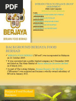 Introduction To Finance Group Assignment: Berjaya Food Berhad