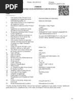 Application For Registration of A Motor Vehicle: Form 20