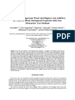 The Effects of Sugarcane Waste and Bagasse Ash Additives On Concrete Block Mechanical Properties With Non-Destructive Test Methods