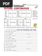 Future Continuous: Grammar Worksheet