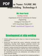 Course Name: NAME 301 Shipbuilding Technology-I: Md. Omar Faruk