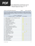 Cuestionario de Pensamientos Automaticos