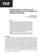 Domestic Violence in Province 3: An Empirical Reference To Case of Women IN Pharping, Kathmandu