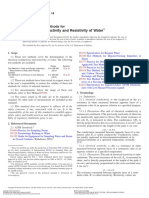 Electrical Conductivity and Resistivity of Water: Standard Test Methods For