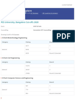 PES University, Bangalore Cut-Offs 2020