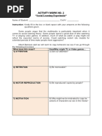 Activity Work No. 2 Social Learning Experiment