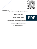 Los Niños de La Calle y La Beneficencia Pública 1920-1940