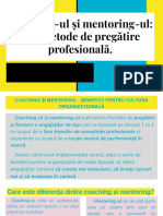 Coaching-Ul Și Mentoring-Ul - Noi Metode de Pregătire Profesională.