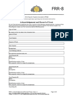 FRR-8 Acknowledgement and Record of Trust - Form v.1