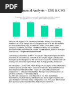 P&G: Financial Analysis - ESR & CSG