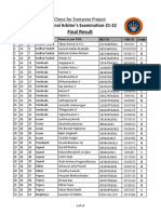 NA Examination Final Grading List