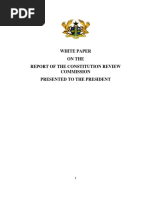 White Paper On The Report of The Constitution Review Commission Presented To The President