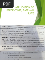 Application of Percentage, Base and Rate