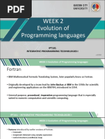 Week 2 Evolution of Programming Languages: IPT101 Integrative Programming Technologies I