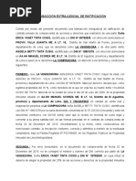 TRANSACCION EXTRAJUDICIAL Ratificación de Compra-Venta