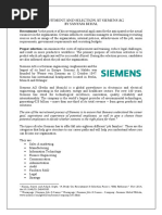 Recruitment and Selection at Siemens AG