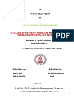 Project Study Report: "Analysis of Different Products and Plans of HDFC Standard Life Insurance Company LTD."