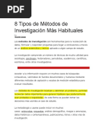 8 Tipos de Métodos de Investigación Más Habituales